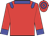Red, blue epaulettes, collar and cuffs, red and blue hooped cap