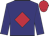 Navy blue, scarlet diamond, navy blue sleeves, scarlet cap
