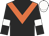 Black, orange chevron, black sleeves, white armlets, white cap